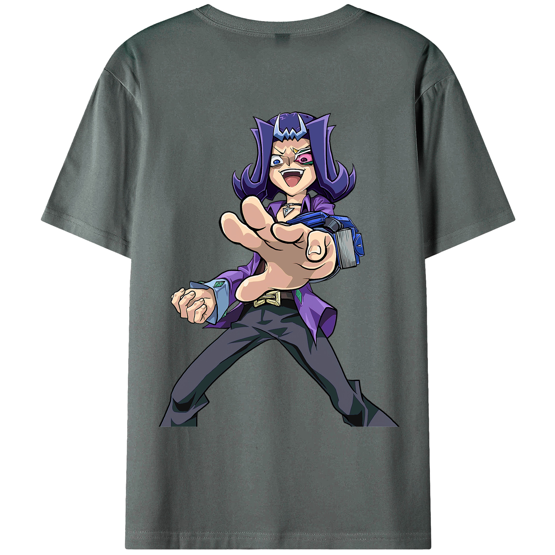 （画像用） 遊☆戯☆王 Yu-Gi-Oh! 綿100％ メンズ半袖Tシャツ（バックプリント） 通気性